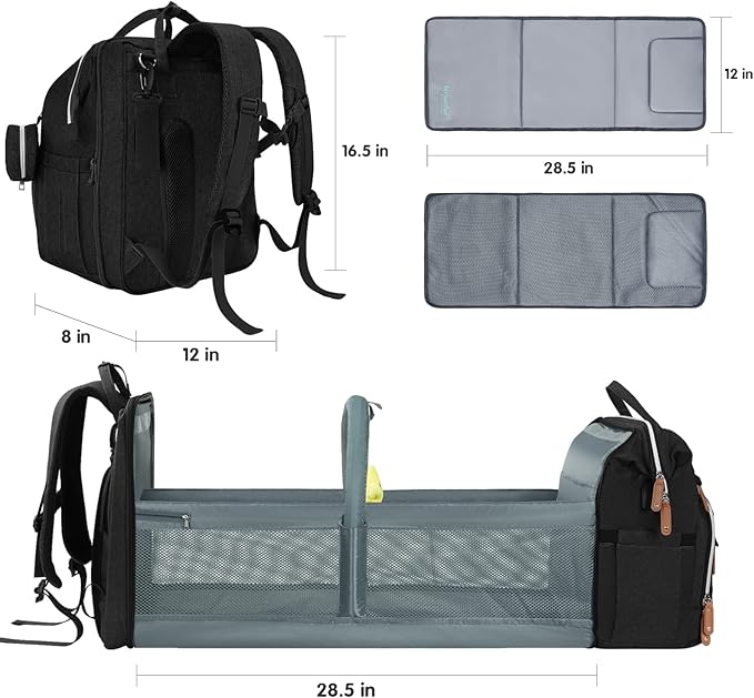 Diaper Bag Backpack,Baby Diaper Bags, Baby Shower Gifts, with Portable Diaper Pad